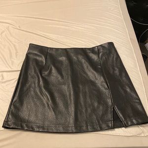 Black faux leather skirt